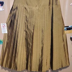 TUZZI Accordian Pleated Gold A-Line Skirt - Vintage from 1980's